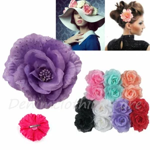 6 pcs Women Flower Hair Clip Barrettes 3.5 " Accessories for Vacation Beach Lot - Picture 1 of 6