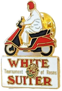 Rosenparade 1986 "White Suiter" 97th Tournament of Roses Anstecknadel - Bild 1 von 3