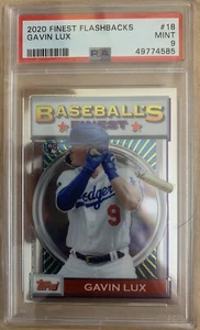 Gavin Lux 2020 Topps Finest FLASHBACKS RC PSA 9 #18 - Dodgers - Picture 1 of 2