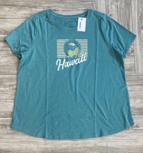 Sonoma Hawaii Tee Women's Plus Size Short Sleeve T-Shirt Top Tropical - Picture 1 of 2