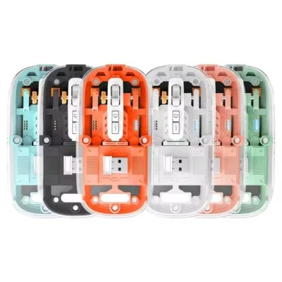 Wireless Mouse 2.4Ghz Rechargeable Transparent Dual Mode Silent for Computer NEW - Image 1 of 4