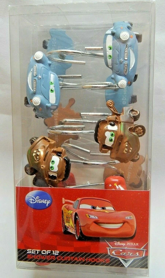 Juego de 12 ganchos para cortina de ducha Disney Pixar Cars Foto 1 de 4