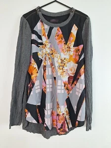 Hale Bob Ladies Size Small Floral Abstract Print Long Sleeve Top - Picture 1 of 9