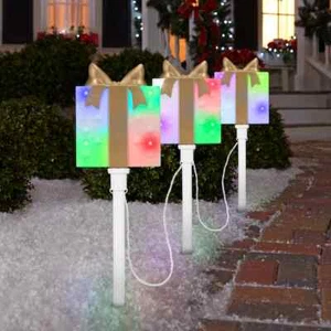 Gemmy Orchestra of Lights Multicolor Gifts Christmas Pathway Stakes NEW! - Picture 1 of 10