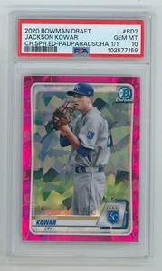 2020 Bowman Chrome Jackson Kowar Sapphire Padparadscha Refractor 1/1 PSA 10 Gem - Picture 1 of 2