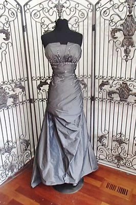 V37 ATELIER ALYCE 12273 SZ 10 CHARCOAL $550 #10308WP  FORMAL  GOWN DRESS - Image 1 of 4