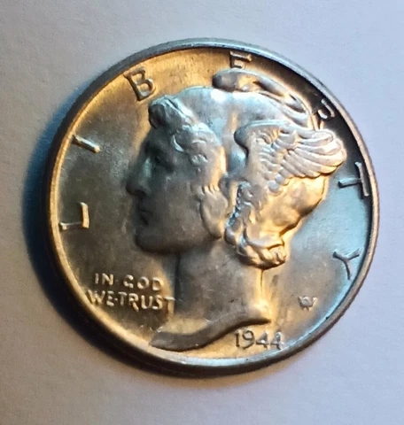 1944-W West Point Weinman’s Mercury Dime Pristine -Error-  In Cod We Trust* Cover