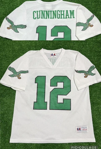 VTG 80s 90s Randall Cunningham Philadelphia Eagles NFL Jersey Logo Athletic M Cover
