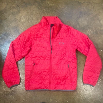 Oakley Jacket Mens Red M Quilted Primaloft Full Zip Lightweight Puffer Nylon - Image 1 of 4