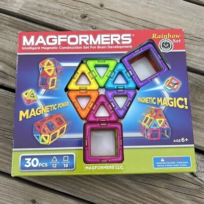 Magformers 30 Pieces Multi Color Rainbow Magnetic Building Set Standard Set Line - Image 1 of 4