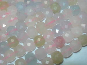Precioso cubo facetado de morganita de 8 mm cuentas de piedras preciosas - Imagen 1 de 2