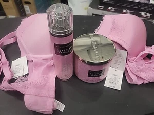 A THOUSAND WISHES Candle Scented 3 Wick, Mist, And 38DD AUDEN DAYDREAM BRA SET - Picture 1 of 6