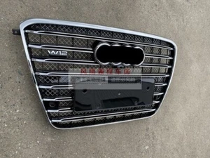 W12 Stil Glänzend Schwarz Kühlergrill Front Grill Chrom Für Audi A8 D4 2011-2013 - Bild 1 von 1
