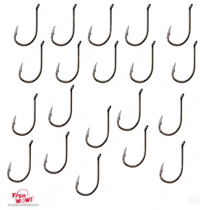 Ganchos de pulpo en forma de J de pesca talla 3/0 Wish WOW!® 20 un. níquel negro de alto carbono - Imagen 1 de 5