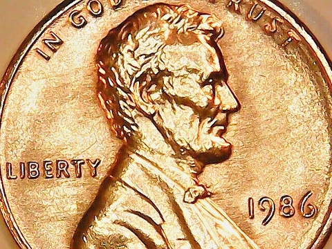 1986 American Cent BU Red Lincoln Memorial Penny Philadelphia Mint Cover