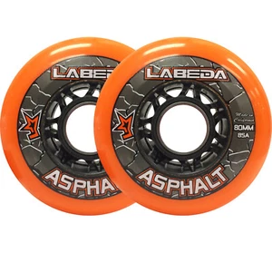 Labeda Asphalt Outdoor Inline Roller Hockey Wheels 80mm Orange 85A Outdoor 2-Pac - Picture 1 of 1