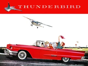 1958 Ford Thunderbird Convertible - Promotional Advertising Poster - Picture 1 of 1