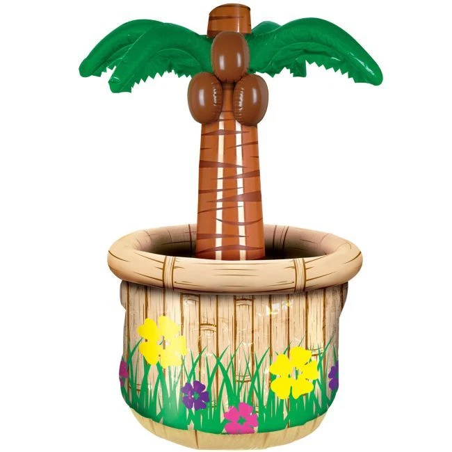 Enfriador inflable Luau Palm Tree de 18" x 28" tiene capacidad para 24 latas de 12 oz Foto 1 de 1