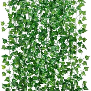84ft 12 Pack / 82 inch Artificial Ivy Garland Fake Leaf Plants Vine Hanging - Picture 1 of 6