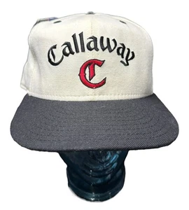 Vintage Callaway Golf Hat New Era Fitted Size 7 3/8 Wool NWT 90s Black White - Picture 1 of 6