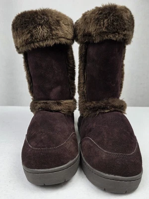 Style & Co 女式靴子人造毛皮衬里麂皮绒皮革 12m 码 — 第 1/4 张图片