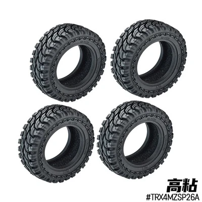 GPM 1.33 Inch High Adhesive Crawler Rubber Tires & Foam Inserts For TRX4M SCX24 - Image 1 of 4