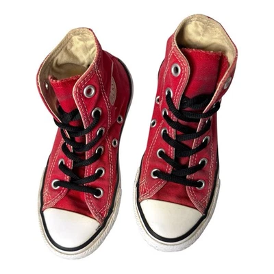 Zapatillas deportivas Converse Chuck Taylor All Star Hi-Top de lona rojas 12 jóvenes unisex Foto 1 de 4