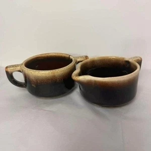 VINTAGE PFALTZGRAFF Brown Drip Creamer & Sugar Bowl Set - Picture 1 of 8