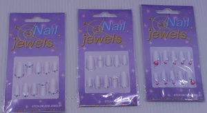3 NEW PACKAGES OF NAIL JEWELS, STICK ON GEM JEWELRY, DIFFERENT COLORS, DESIGNS - Picture 1 of 7