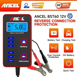 ANCEL BST60 12V Digital Car Battery Tester Alternator Charging Cigarette Adapter - Picture 1 of 16