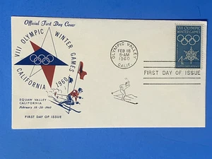 1960  FIRST DAY COVER - 4c - 1960 WINTER OLYMPIC GAMES SQUAW VALLEY CALIFORNIA - Picture 1 of 2