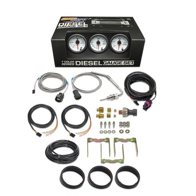 Slightly Used GlowShift White Diesel Gauge Set - 60 Boost, 2400 EGT, Fuel Press - Image 1 of 4