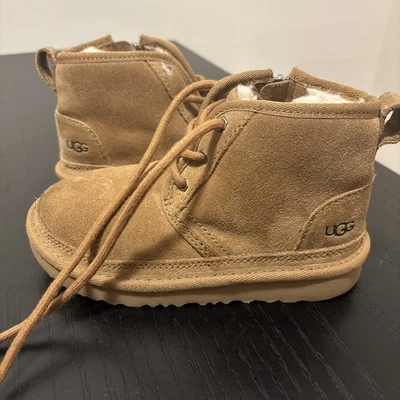 Kids UGG Lace Up Boot Chestnut Suede Side Zipper Size 12 - Image 1 of 4