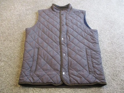 Peter Millar Vest Mens Medium Gray Quilted Nylon Zip Snap Golf Country Club - Image 1 of 4