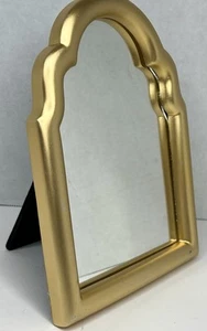 Vintage 8x6 Inch Gold Painted Arched Baroque Framed Mirror Art Deco Desk Top - Picture 1 of 21