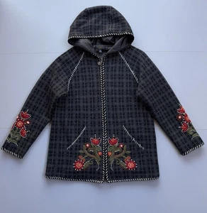 Chaqueta Suéter Art-to-Wear Diseño Islandés Mujer M Lana Bordada Cottagecore - Imagen 1 de 14