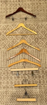 Perchas de madera Pantalones Abrigos Falda Vestido Lote mixto de 8 organización de armario  Foto 1 de 4