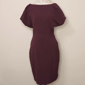 Vestido Rachel Roy púrpura cuello barco manga corta talla 14 - Imagen 1 de 5