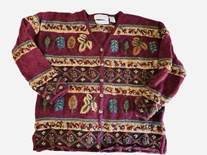 Portraits Northern Isles Pullover Strickjacke handbestickt großes Blattmuster - Bild 1 von 5