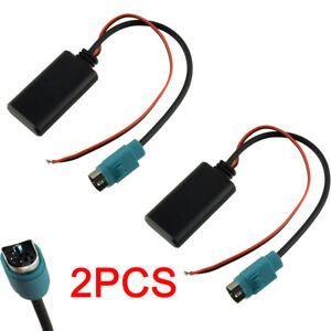 2Pcs Bluetooth Adapter AUX Audio Cable For Alpine KCE-236B CDA-9885/R CDA-9886/R