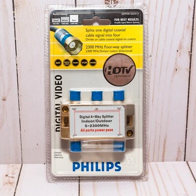 Philips 5-2300 MHz Digital 4 Way Splitter Indoor Outdoor - Image 1 of 4