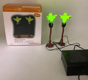 Juego de 2 luces de calle Dept 56 Halloween Village accesorios brillo fantasmal 53260 - Imagen 1 de 3