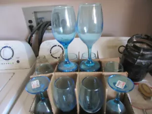 Cristar Sky Blue 13 OZ Rioja Wine Water Stemmed Goblets, 8” Selling singles - Picture 1 of 6