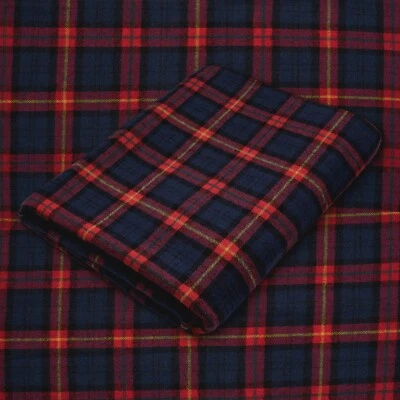 Blue and Red Tartan Plaid Cotton Flannel Fabric - 60" Wide - Sold by the Yard - Image 1 of 4