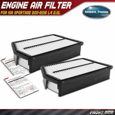 2pcs Engine Air Filter for Kia Sportage 2011 2012 2013 2014 2015 2016 L4 2.0L - Image 1 of 4