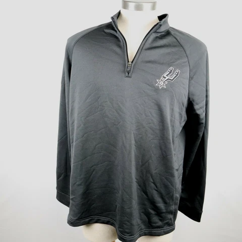 San Antonio Spurs 1/4 Zip Pullover Mens Large Adidas Golf ClimaWarm Black Cover