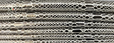 METALLIC PLATINUM SNAKE PRINT On Soft Lambskin Leather 3 skins 13sqf 1.0mm B7983 - Image 1 of 4