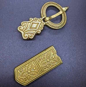 Medieval Belt Set, Kievan Rus Replica Belt Buckle Accessories, Slavic Belt 20mm - Picture 1 of 1
