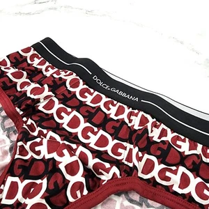 Dolce & Gabbana Multicolor Dg Logo Print Briefs Red US S IT 3 - Picture 1 of 6