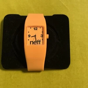Neff Quartz Watch colorful Tangerine Neon Orange Silicone Band - Picture 1 of 9